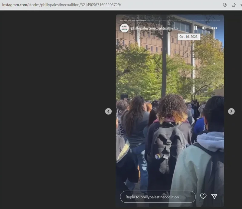 Penn Walkout Oct 16 2023 Instagram_Eve Troutt Powell condemns Penn Presidents statement in support of Israel_#35